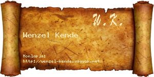 Wenzel Kende névjegykártya